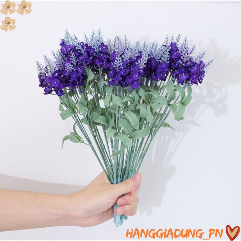 Nhánh hoa lavender 10 đầu E37 bông giả trang trí decor siêu đẹp HGDE37