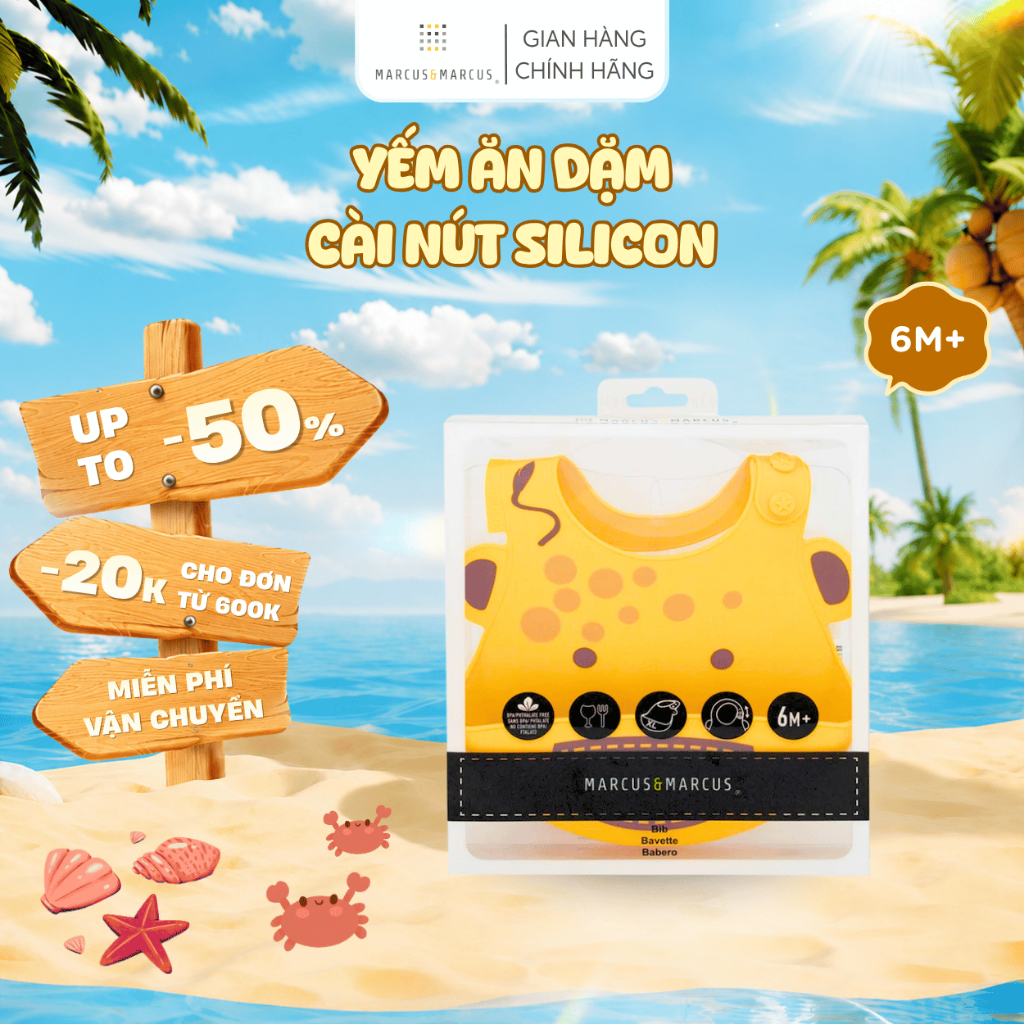 Yếm Silicon Ăn Dặm Cho Bé Marcus & Marcus, Từ 6 Tháng - Lola