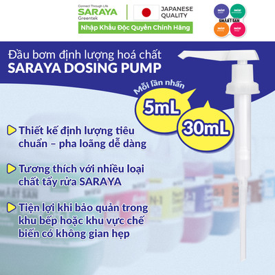Đầu bơm định lượng hoá chất SARAYA DOSING PUMP, dùng pha loãng cho hoá chất SARAYA can 5Kg