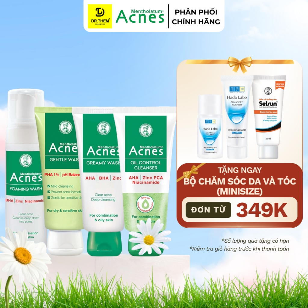 Sữa Rửa Mặt Acnes Kiểm Soát Nhờn,Mụn Acnes Oil Control Cleanser/Creamy Wash/Foaming Wash/Gentle Dr T