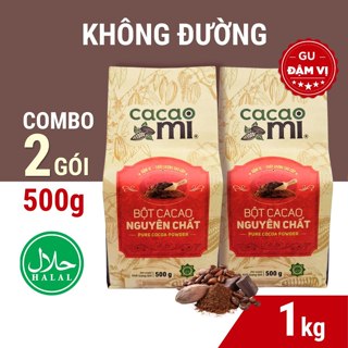 Bột ca cao nguyên chất không đường Cacao Mi Premium gu đậm làm bánh pha thức uống socola trà sữa 1kg