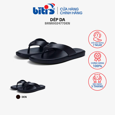Dép Da Thời Trang Nam Biti's BRM002377DEN (Đen)