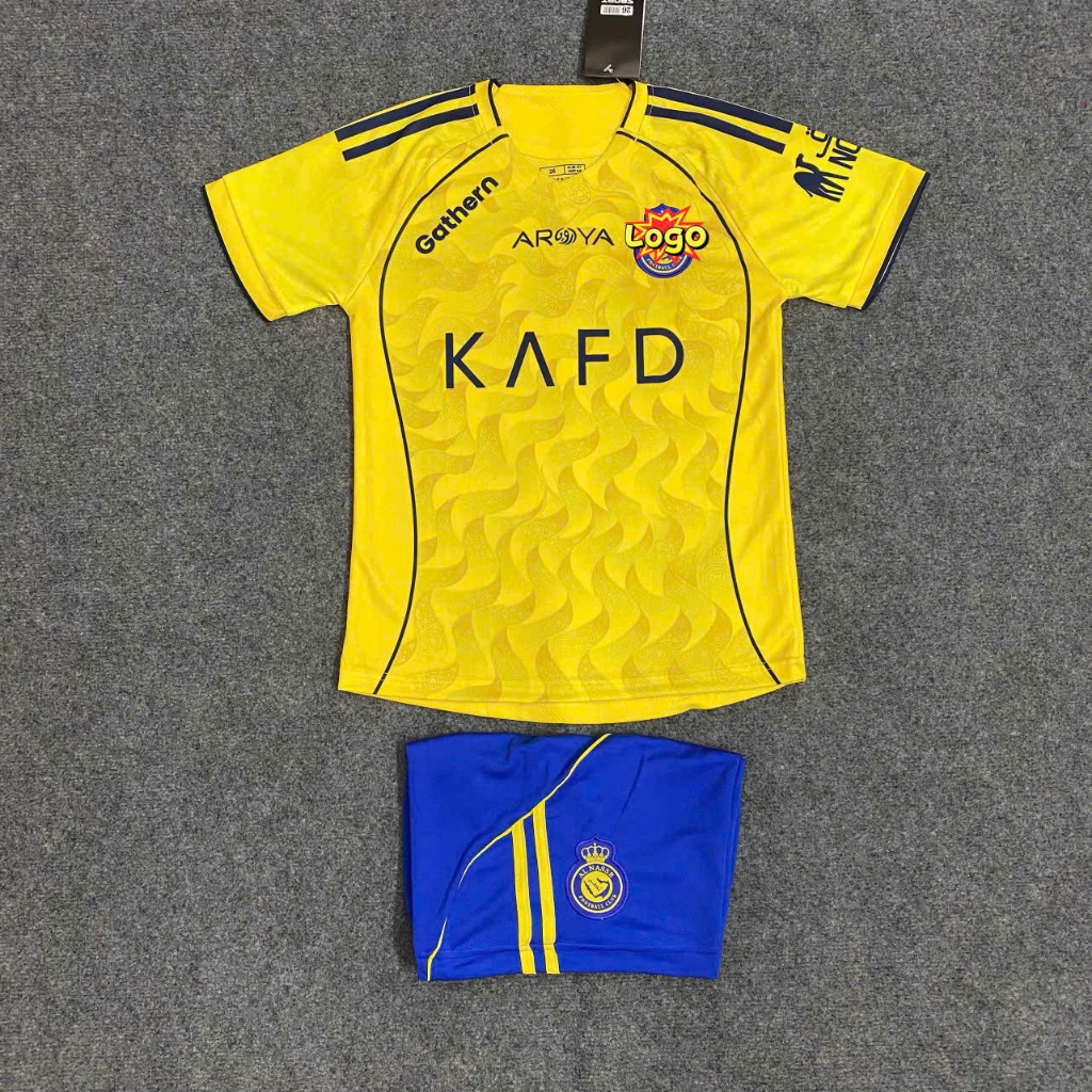 Bộ Quần Áo Bóng Đá Trẻ Em CLB Alnassr vàng Mẫu Chính Thức 2025/2026 - Vải Mè Cao Cấp Chất Mát
