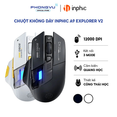 Chuột không dây Inphic A9 Explorer V2 Instant S205 - Bảo hành 12 tháng