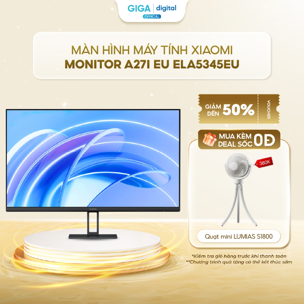 Màn hình máy tính Xiaomi Monitor A27i EU ELA5345EU/ELA6410EU - Trải nghiệm giải trí và làm việc mượt