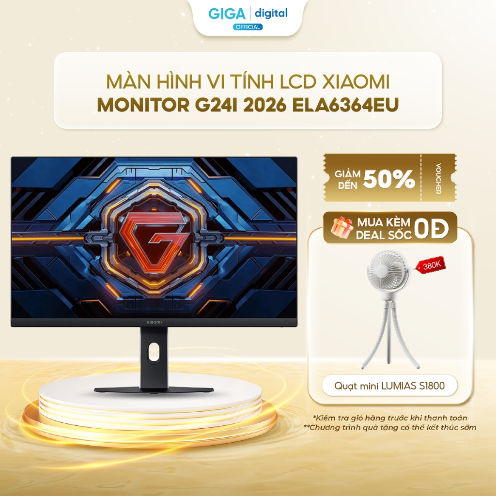 Màn hình máy tính ELA6364EU Xiaomi Gaming G24i 2026 - Full HD - Tần số quét 200Hz - FreeSync Premium