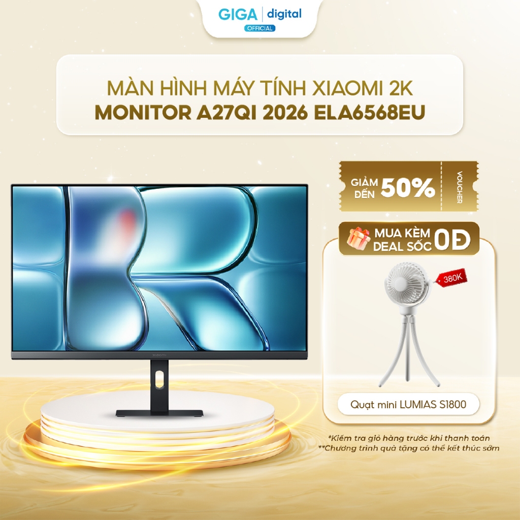 Màn hình máy tính Xiaomi 2K Monitor A27Qi 2026 ELA6568EU 27 inch - Góc nhìn rộng 178° - Tần số quét 