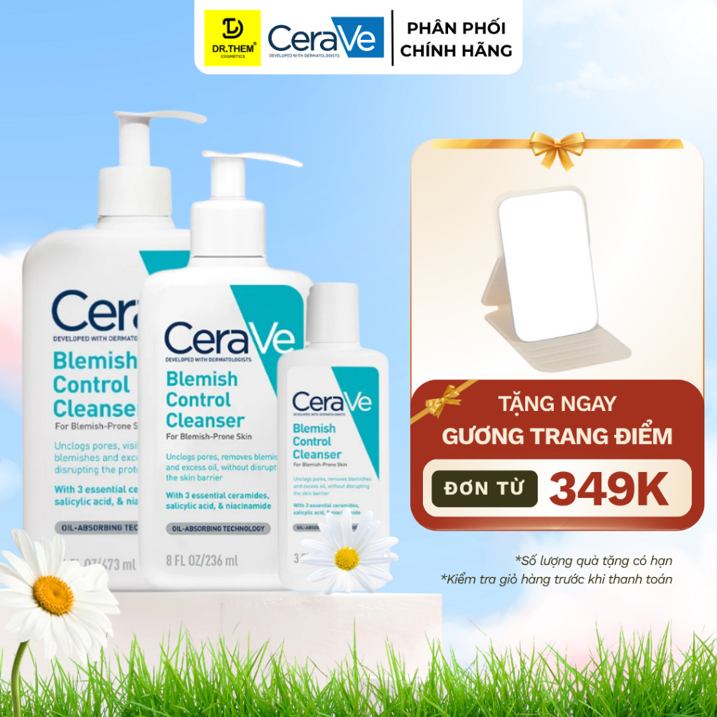 Sữa Rửa Mặt Hỗ Trợ Giảm Mụn CeraVe Blemish Control Cleanser 88ml - 236ml - 473ml - Dr Thêm