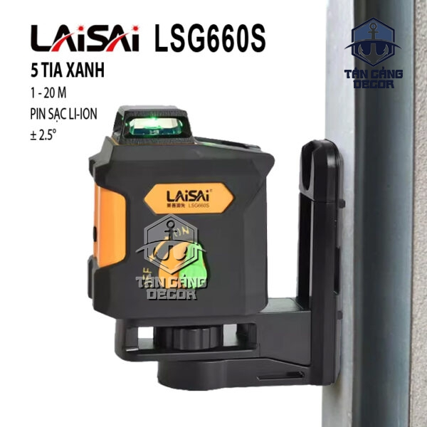 Máy Cân Bằng Laser 5 Tia Xanh Laisai LSG660S – Treo Tường, Chính Xác ±1.5mm/10m