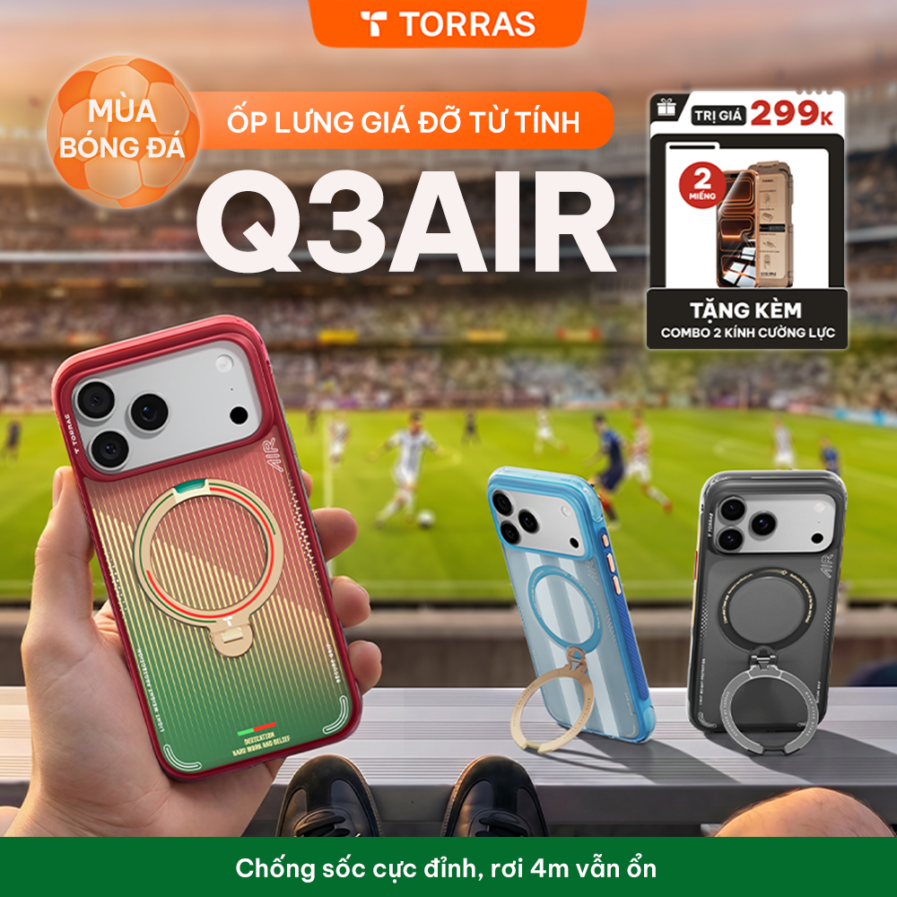 [TẶNG COMBO 02 KÍNH TORRAS] TORRAS x FPF - Ốp lưng Q3Air Bảo Vệ Camera Control Button, Chống Sốc, từ tính, iPhone17 16PM