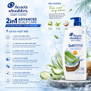 Dầu Gội Xả Head & Shoulders Advanced Scalp Care 2in1 Chai Lớn 1.18L Nhập Mỹ