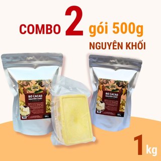 Bơ ca cao 100% nguyên chất từ hạt cacao dùng làm sô cô la chuẩn xuất khẩu cocoa butter CacaoMi 1kg
