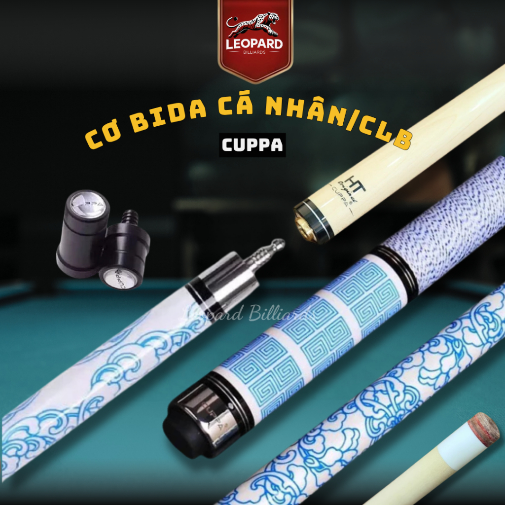Cơ Cuppa xanh - Ultra S9 Limited Chính hãng - Cơ bida lỗ - Hàng Mỹ Full combo - Leopard Billiards