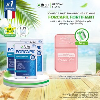Combo 3 TPBVSK Arkopharma FORCAPIL FORTIFIANT- Viên uống hỗ trợ tóc chắc khỏe, cải thiện tóc yếu, gãy rụng (Hộp 60 viên)