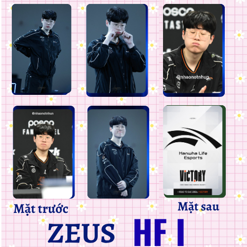 Set 5 card bo góc Zeus-HLE-Cán BÓNG- ảnh đẹp xinh