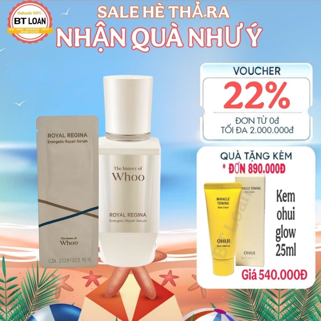 10 Gói Tinh chất trắng da mờ thâm sạm nám se khít lỗ chân lông da Đông Y Whoo Whitening Essence