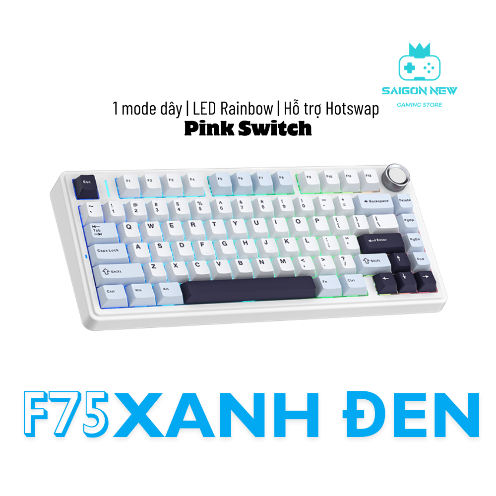 Bàn phím cơ có dây Aula F75 thích hợp pc,laptop,máy tính - Hỗ trợ hotswap mạch 5pin - Có núm xoay tiện lợi | BigBuy360 - bigbuy360.vn