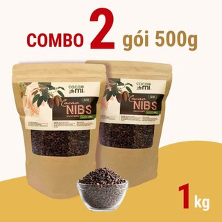Cocoa Nibs hạt ca cao 100% nguyên chất dùng kèm granola ngũ cốc salad CacaoMi 1kg