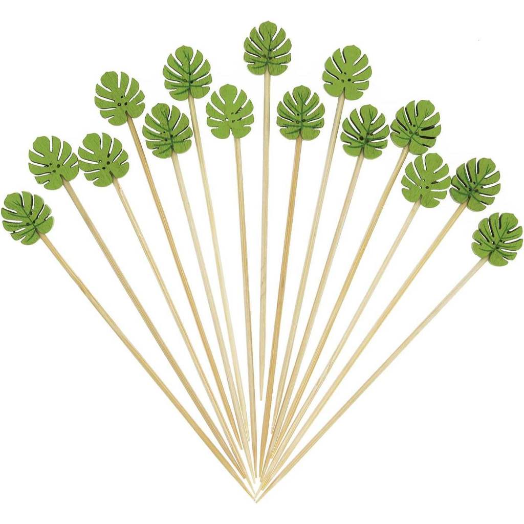 Xiên que tre nhiều mẫu , Que xiên trang trí cooktail , ăn trái cây (100 cây)