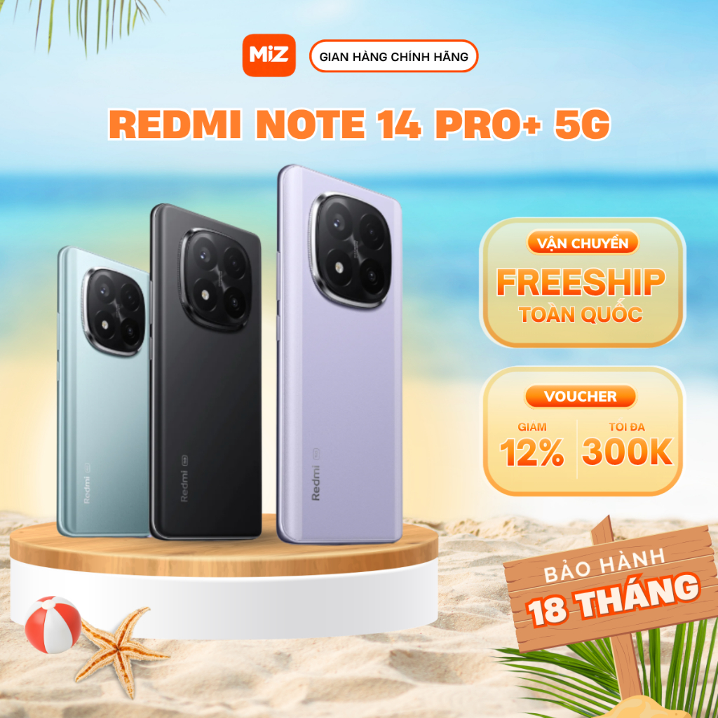 Điện thoại Redmi Note 14 Pro+ (Plus) 5G - 8GB/256GB - Quốc Tế Chính Hãng Bảo Hành 18 Tháng - (Nguyên