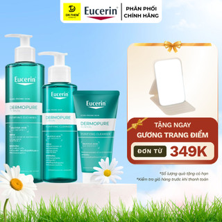 Sữa rửa mặt eucerin cho da nhờn mụn dermopure clinical purifying cleanser gel 75ml/ 200ml/ 400ml - dr thêm