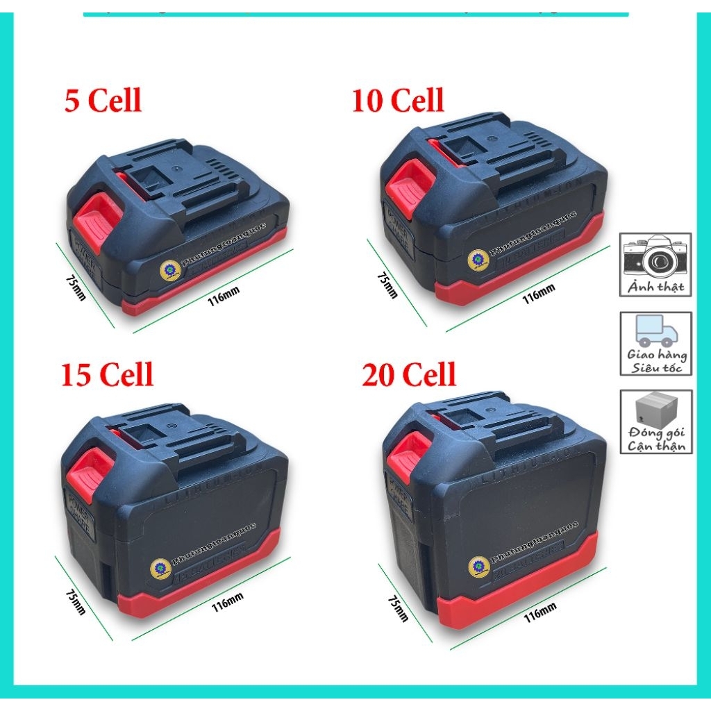 Vỏ Pin Makita Thông Dụng 5 Cell, 10 Cell, 15 Cell, 20 Cell Chống Sốc