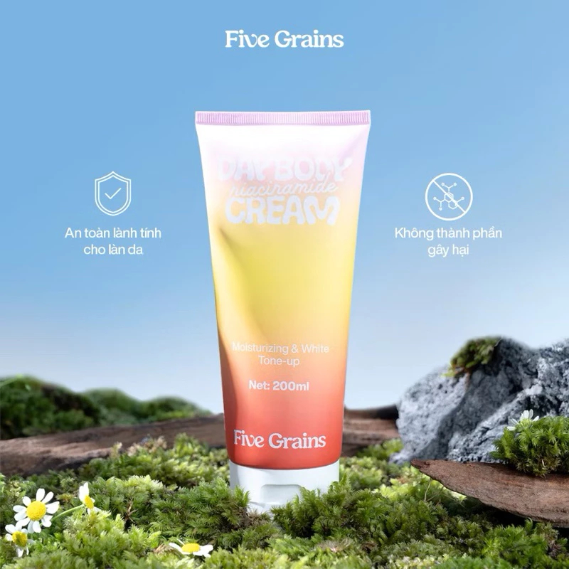 Kem Dưỡng Body Nâng Tone Ban Ngày Niacinamide Five Grains Day Body Cream 200ml