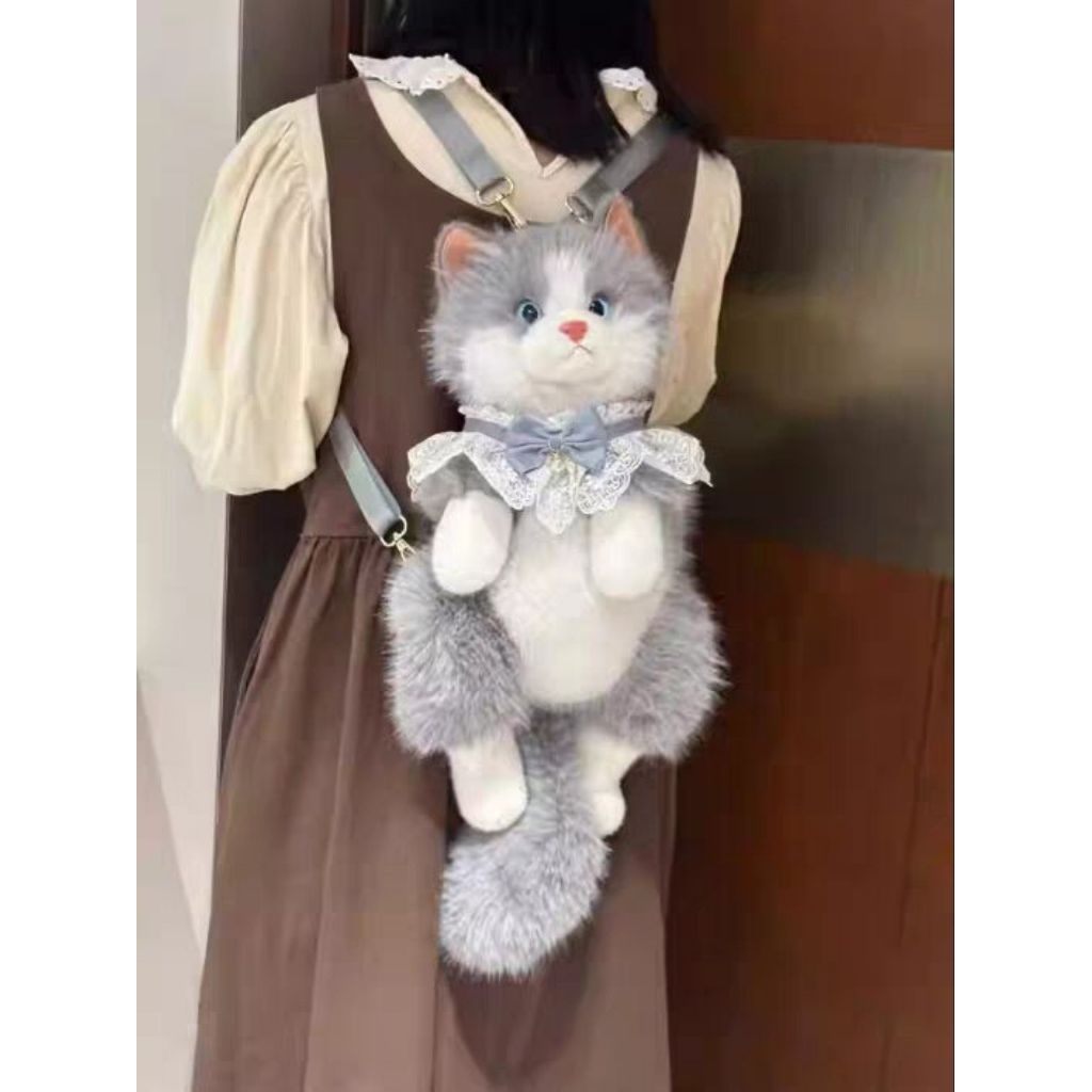 Balo hình mèo như thật, mô phỏng mèo Ragdoll, có âm thanh meow meow làm quà tặng, phụ kiện