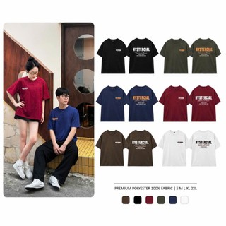 Áo phông nữ tay lỡ unisex HYSTERCIAL, Áo thun nam nữ form rộng mặc cặp, nhóm phong cách ulzzang