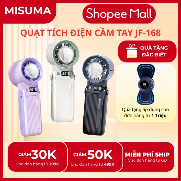 Quạt cầm Tay Misuma JF168 Pin 6000mah, Chức Năng Lạnh, Gió Mạnh, Gấp Gọn Tiện Lợi Bảo Hành 12 Tháng