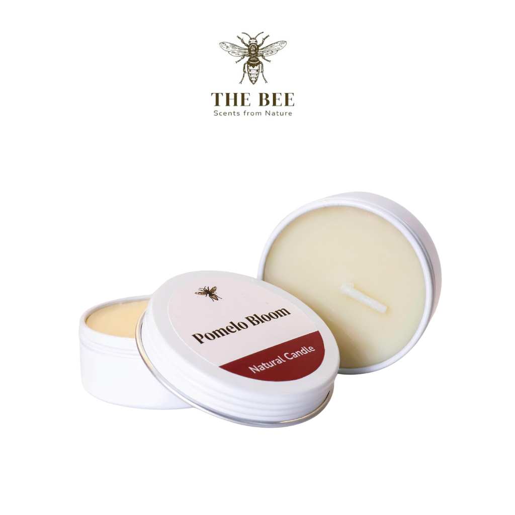 Nến Thơm Tin Box Tràn Ngập Sự Tươi Mới Pomelo Bloom - The Bee, Từ Tinh Dầu Thiên Nhiên & Sáp Ong, Hộ