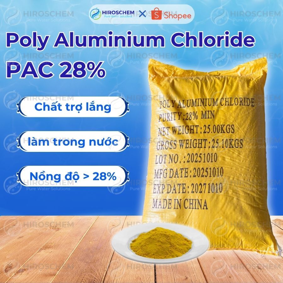PAC 28% vàng - Poly Aluminium Chloride, hóa chất keo tụ làm trong nước, xử lý nước phèn, hồ bơi, nướ