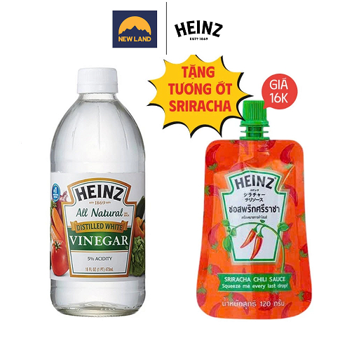 Giấm Trắng HEINZ 473ml (Chai Nhựa Mới) (Date:T11/2026)