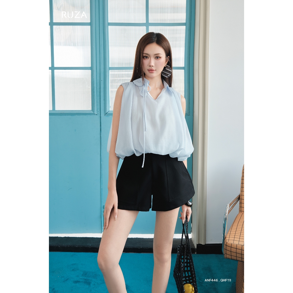 Quần short nữ RUZA lưng cao kiểu dáng công sở QHF111 QHF112