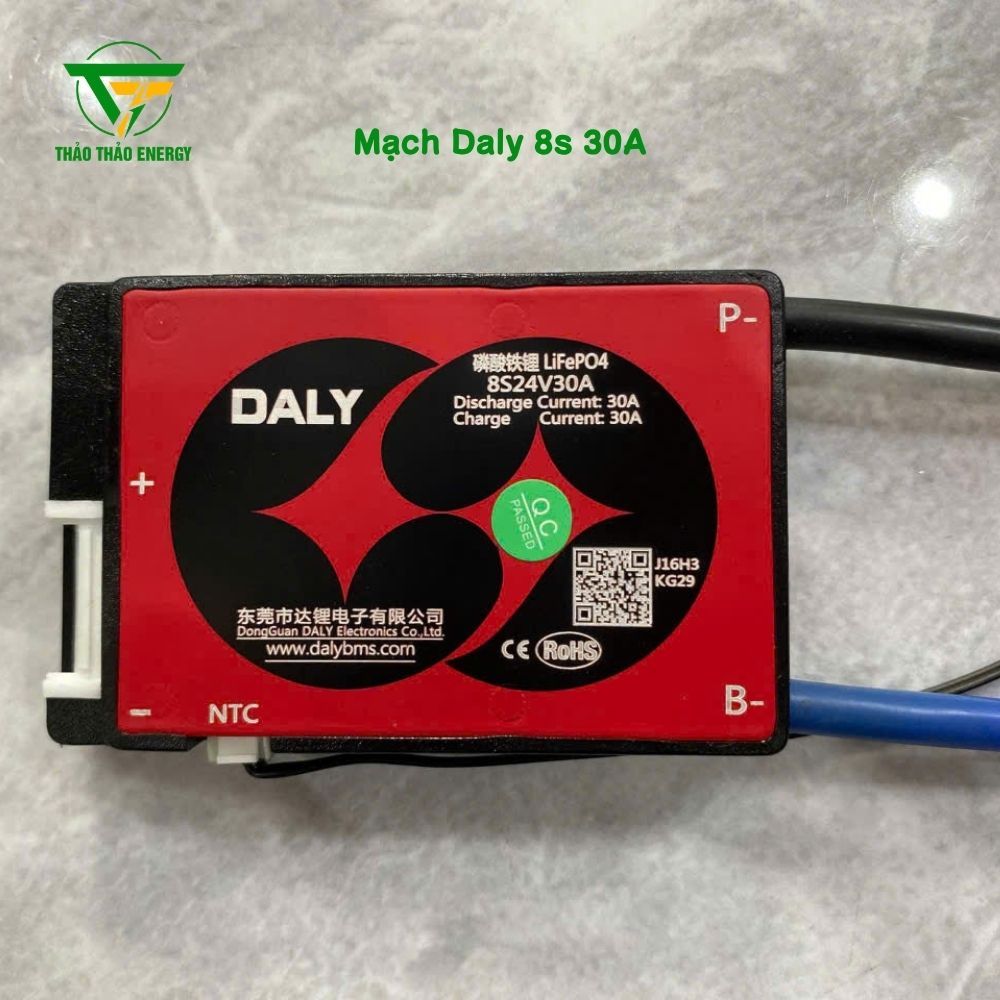 Mạch Bảo Vệ BMS 24V 8S 30A Cho 3.2V Chính Hãng DALY (Sạc Xả Chung)