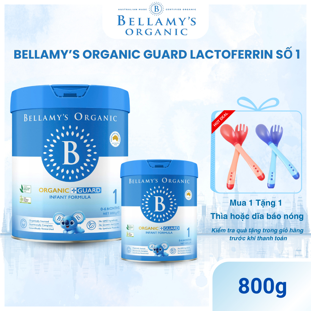 Sữa Bellamy's Organic Guard Lactoferrin Số 1 900G - Tăng đề kháng & Hệ Tiêu Hóa Bé Yêu - Bellamy's