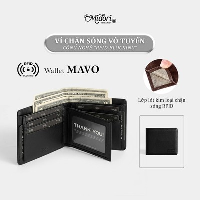 Ví Da PU MAVO Công Nghệ RFID BLOCKING Bóp Đựng Tiền Thẻ Nhiều Ngăn Cầm Tay  | M STUDIO