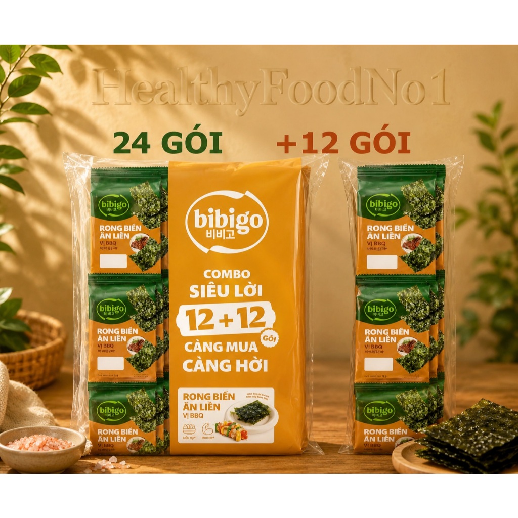 Rong biển ăn liền BIBIGO Hàn Quốc chính hãng thơm ngon chuẩn vị