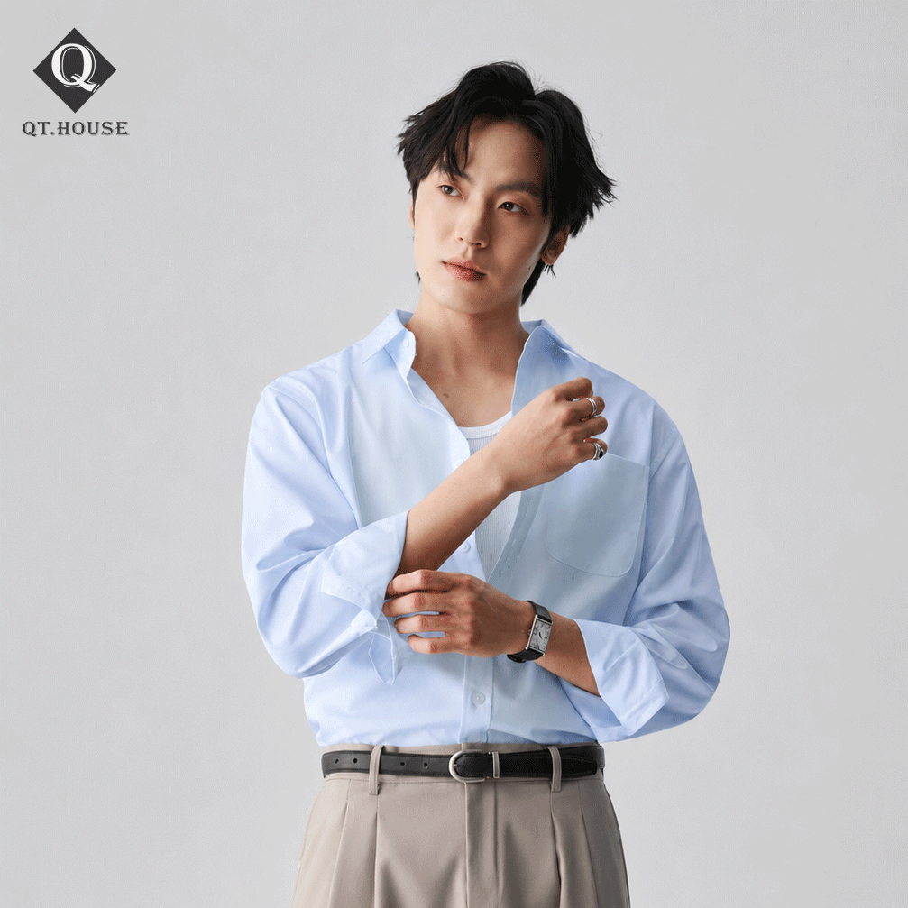[New] Áo Sơ Mi Dài Tay Nam QTHOUSE, Sơ Mi Nam Trơn Vải Modal Tone Màu Pastel Form Regular Fit QTSM17