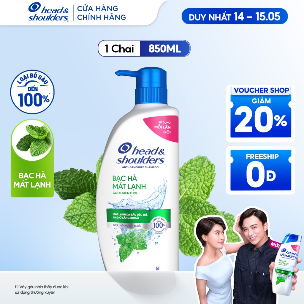 [HEAD & SHOULDERS .] Dầu Gội HEAD & SHOULDERS Bạc Hà Mát Lạnh Chai 850ML