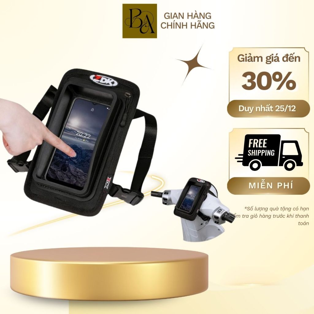 Túi Treo Đầu Xe Máy ZDK K1, ZDK K5, Dùng Được Cảm Ứng Điện Thoại, Có Sạc Đi Phượt, Grap