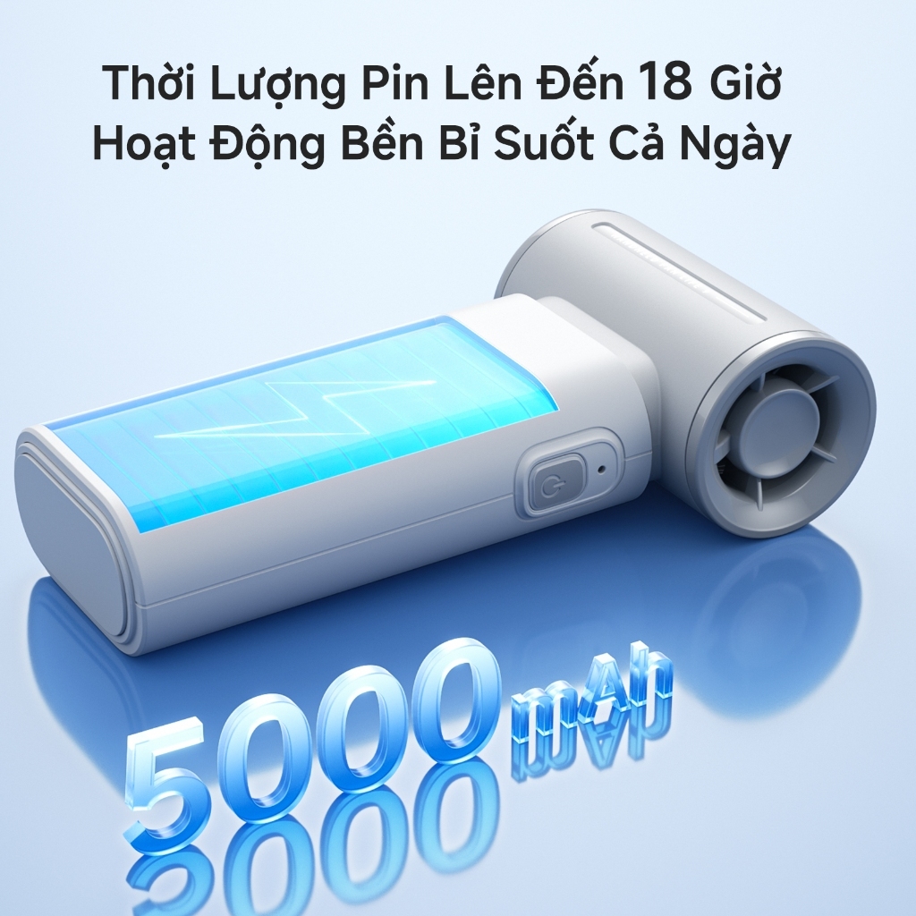 Quạt cầm tay JisuLife 9 mini gió mạnh pin lâu nhẹ gọn thiết kế thời trang dùng văn phòng, du lịch ngoài trời | BigBuy360 - bigbuy360.vn