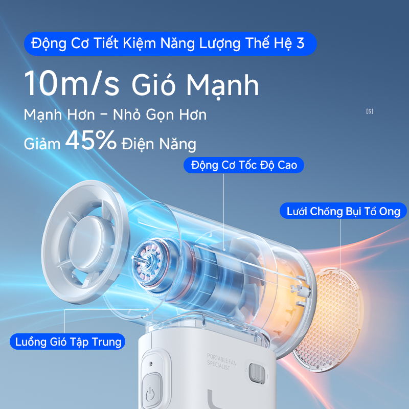 Quạt cầm tay JisuLife 9 mini gió mạnh pin lâu nhẹ gọn thiết kế thời trang dùng văn phòng, du lịch ngoài trời | BigBuy360 - bigbuy360.vn