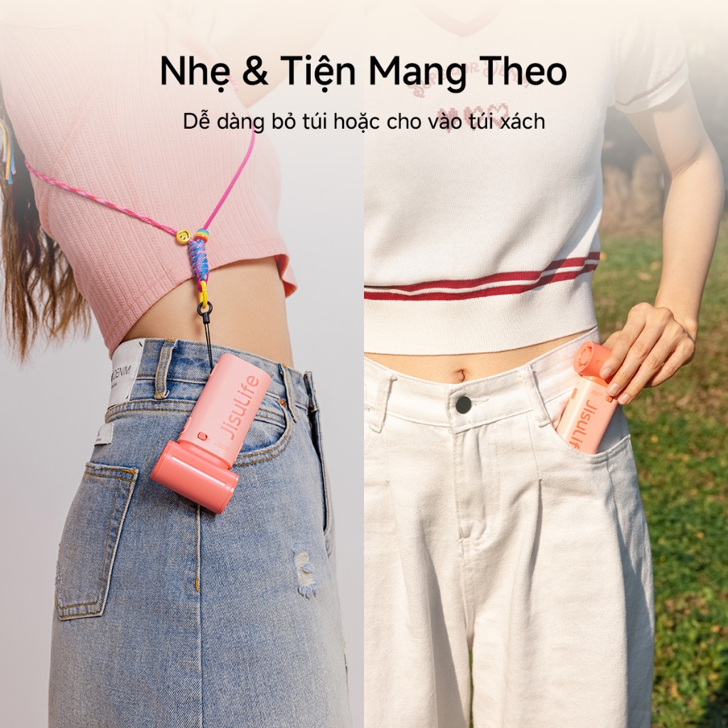 Quạt cầm tay JisuLife 9 mini gió mạnh pin lâu nhẹ gọn thiết kế thời trang dùng văn phòng, du lịch ngoài trời | BigBuy360 - bigbuy360.vn