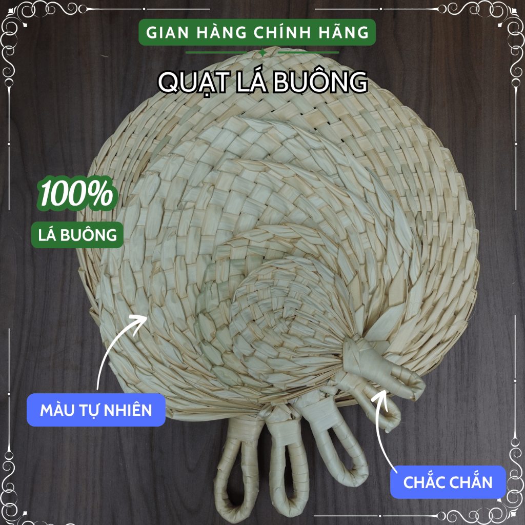 Quạt Lá Buông KOMORA, Bền Chắc, Trang Trí, Quà Tặng Doanh Nghiệp