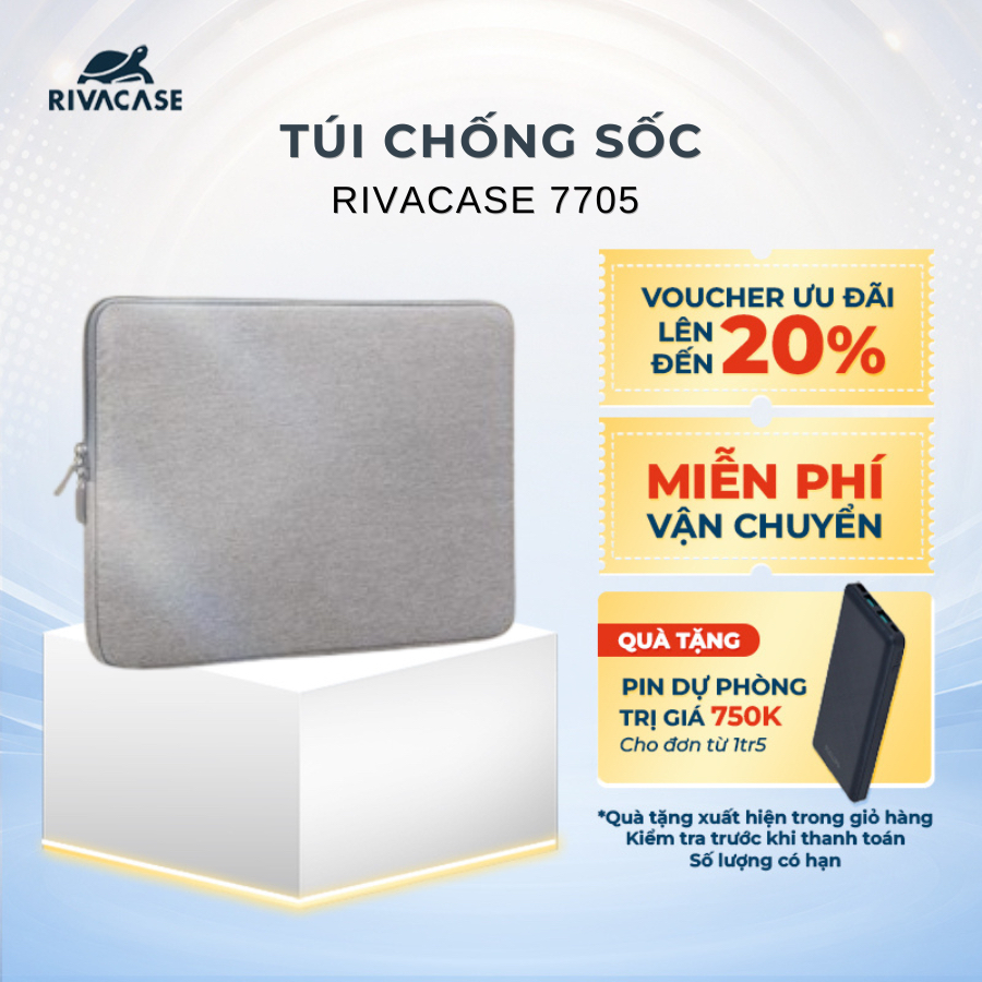 Túi Chống Sốc Laptop RIVACASE 7705 15.6 Inch – Kiểu Dáng Tối Giản, Đệm Dày & Chống Nước Nhẹ