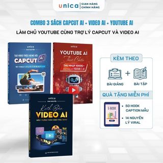 Combo 3 sách Youtube - Capcut - Video AI thực chiến Kiến tạo triêu views Đột phá từ AI