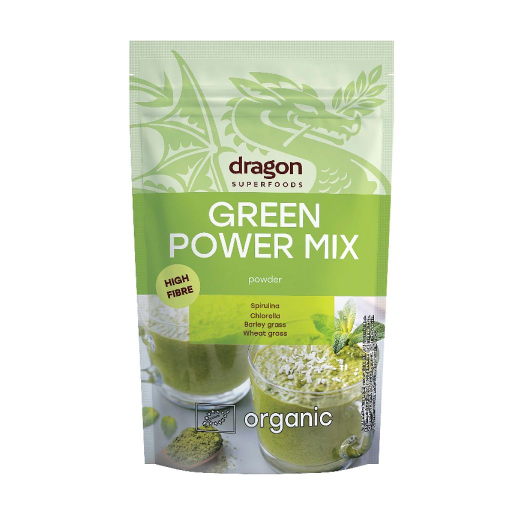 Bột hỗn hợp xanh Green Power Mix hữu cơ Dragon Superfoods 200Gr(Organic Green Power Mix Powder Drago