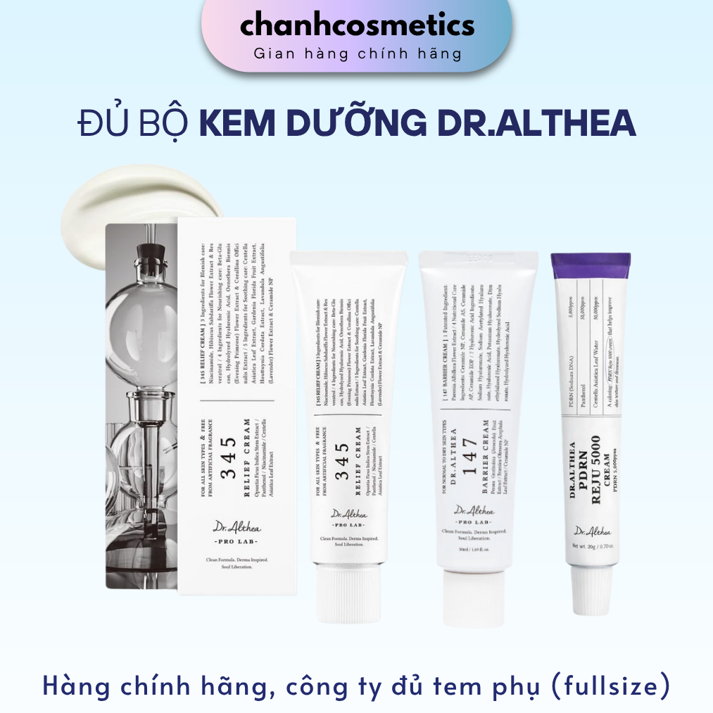 Kem dưỡng DR.ALTHEA 50ml (147 Barrier Cream/ 345 Relief Cream/ Aqua Marine/ Reju 5000) CHANH COSMETI