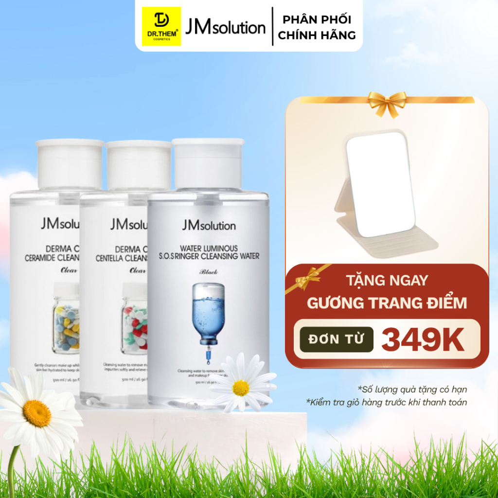 Nước Tẩy Trang Jmsolution Cleansing Water 500ml / 850ml (JM solution Centella/Ceramide/S.O.S Ringer)